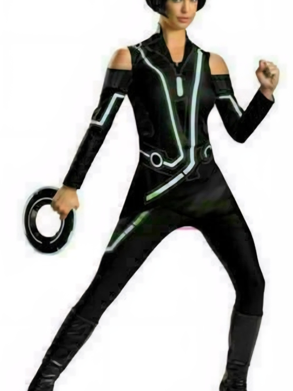 Disney Womans TRON Costume with Green Circuit Accents